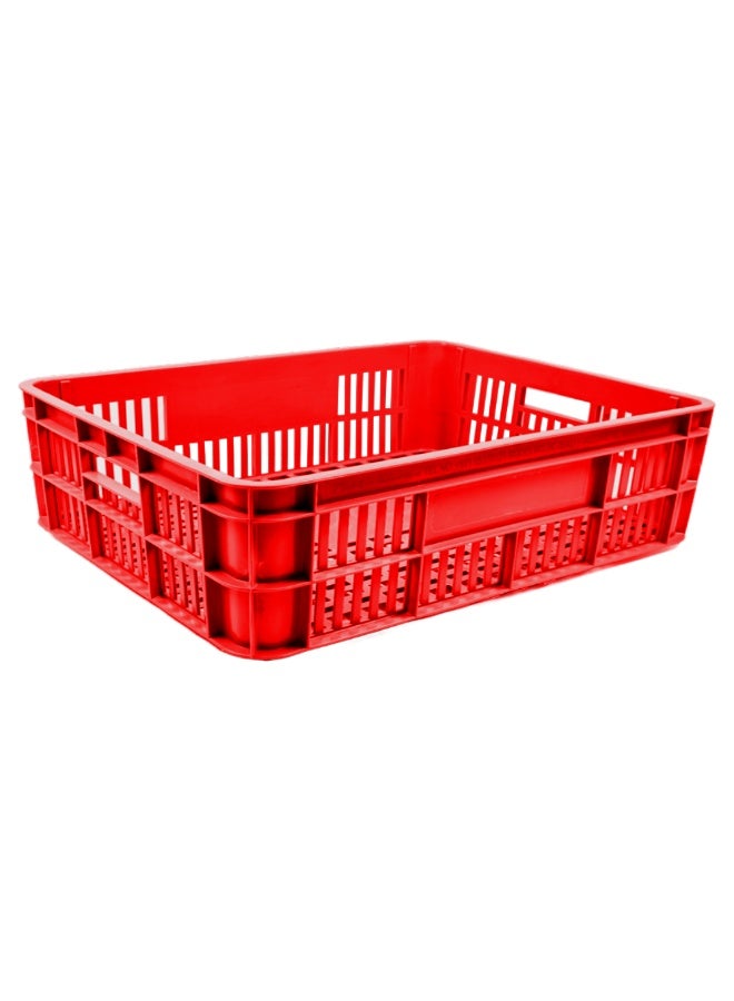 صناعات بلاستيكا ذ.م.م. Bakery Crate Ventilated Storage Crate BC594517 Stackable & Durable Storage Box For Home Office and Outdoor Organizer (590mm x 450mm x 170mm) Red (1pc) - Image 1